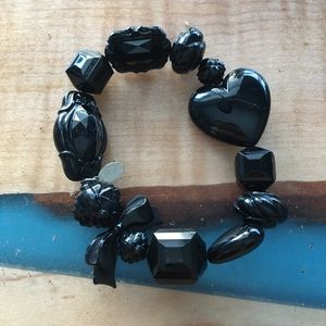 Tarina Tarantino gothic charm bracelet in black